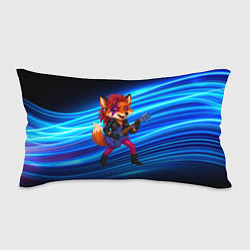 Подушка-антистресс Лиса в косухе и гитарой - рок звезда, цвет: 3D-принт