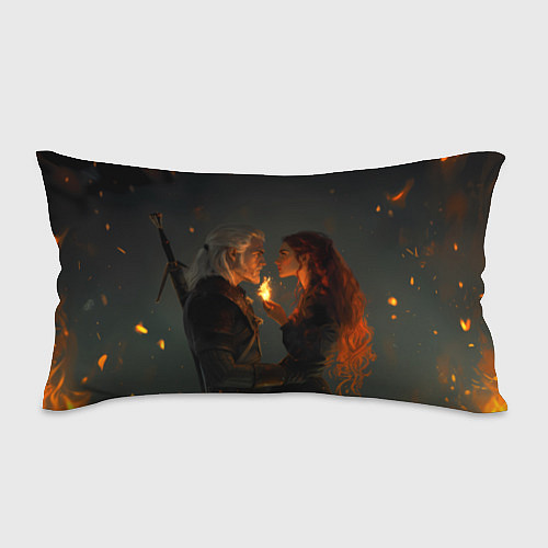 Подушка-антистресс Ведьмак и огненная Трисс / 3D-принт – фото 1