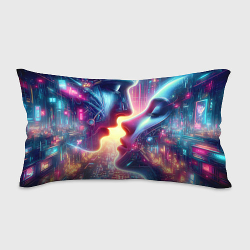 Подушка-антистресс Love in neon metropolis - ai art fantasy / 3D-принт – фото 1
