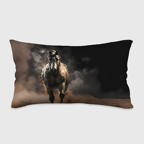 Подушка-антистресс Лошадь на черном фоне / 3D-принт – фото 1