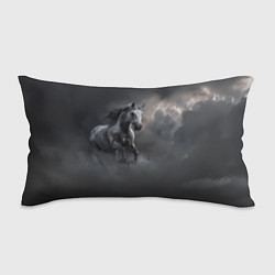 Подушка-антистресс Белая лошадь в тумане, цвет: 3D-принт