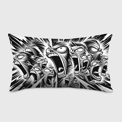 Подушка-антистресс Орущие рожицы и чёрные молнии - нейроарт / 3D-принт – фото 1