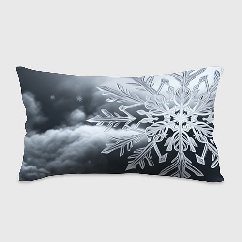 Подушка-антистресс Снежинка на черно белое / 3D-принт – фото 1