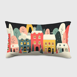 Подушка-антистресс Разноцветные новогодние дома