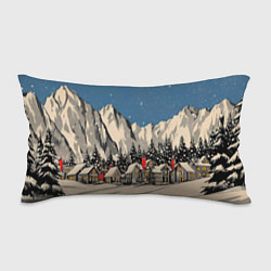 Подушка-антистресс Небольшой новогодний город в горах