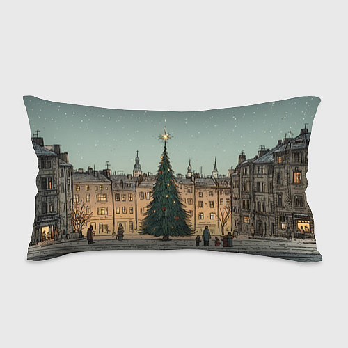 Подушка-антистресс Новогодняя елка во дворе / 3D-принт – фото 1