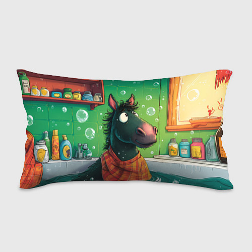 Подушка-антистресс Лошадь моется в ванной / 3D-принт – фото 1