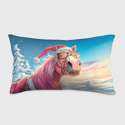 Подушка-антистресс Новогодняя лошадь в очках