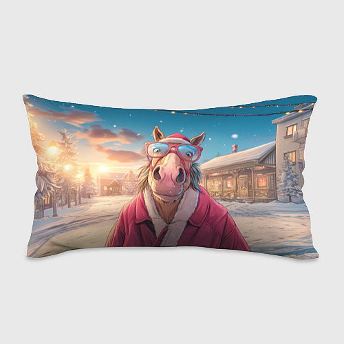 Подушка-антистресс Удивленная лошадь в очках / 3D-принт – фото 1