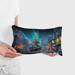 Подушка-антистресс Новогодняя елка в гирляндах, цвет: 3D-принт — фото 2