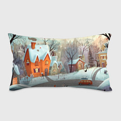 Подушка-антистресс Милый новогодний дворик, цвет: 3D-принт