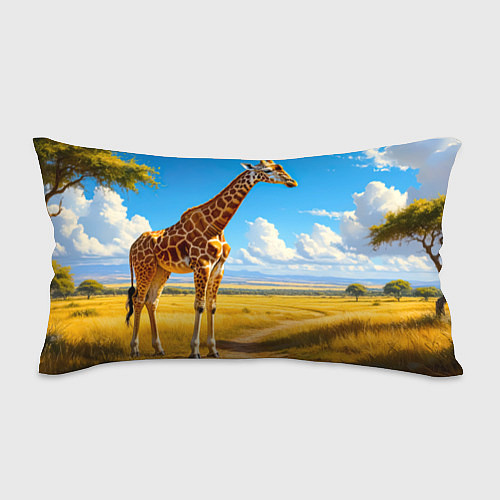 Подушка-антистресс Жираф в солнечной саванне / 3D-принт – фото 1