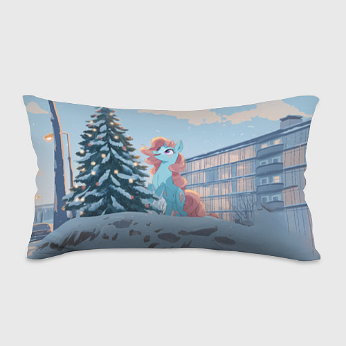 Подушка-антистресс Новогодняя лошадка у елочки / 3D-принт – фото 1