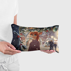 Подушка-антистресс Новогодняя аниме лошадка, цвет: 3D-принт — фото 2