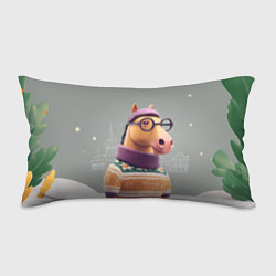 Подушка-антистресс Новогодняя лошадка хипстер