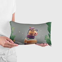 Подушка-антистресс Новогодняя лошадка хипстер, цвет: 3D-принт — фото 2