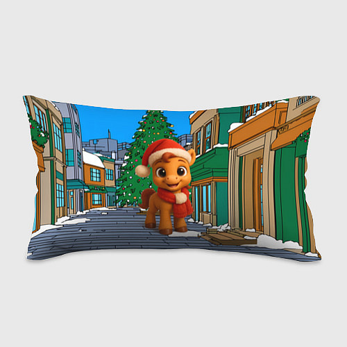 Подушка-антистресс Новогодняя лошадка и елка / 3D-принт – фото 1