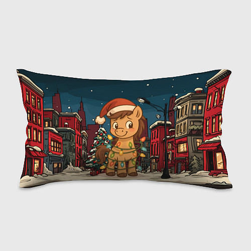 Подушка-антистресс Лошадка в новогодней гирлянде / 3D-принт – фото 1