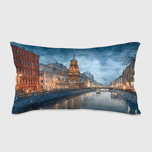 Подушка-антистресс Санкт-Петербург зимний город / 3D-принт – фото 1