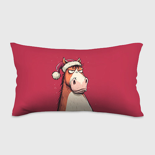 Подушка-антистресс Комичная новогодняя лошадь / 3D-принт – фото 1