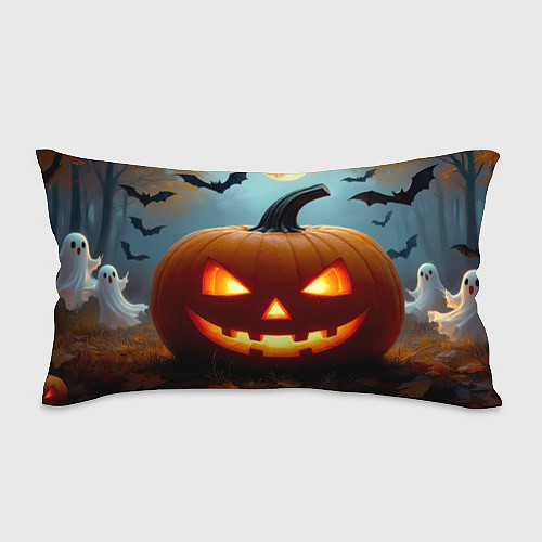 Подушка-антистресс Хэллоуинский лес с тыквой / 3D-принт – фото 1