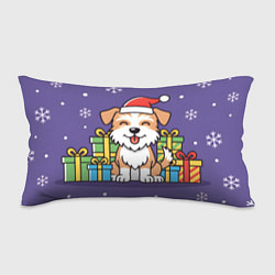 Подушка-антистресс Новогодняя собачка с подарками, цвет: 3D-принт