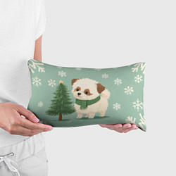 Подушка-антистресс Новогодний песик с елочкой, цвет: 3D-принт — фото 2
