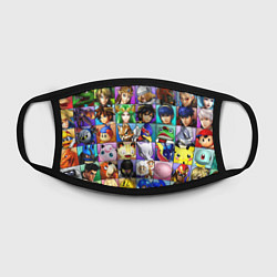Маска для лица SUPER SMASH ALL HEROES СУПЕР СМАШ БРОС, цвет: 3D-принт — фото 2