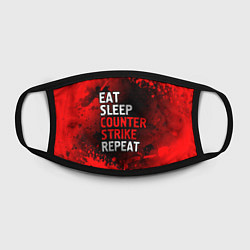 Маска для лица Eat Sleep Counter Strike Repeat Брызги, цвет: 3D-принт — фото 2