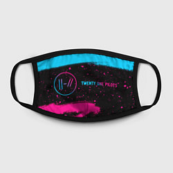 Маска для лица Twenty One Pilots - neon gradient: надпись и симво, цвет: 3D-принт — фото 2