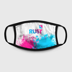 Маска для лица Rust neon gradient style: символ сверху, цвет: 3D-принт — фото 2