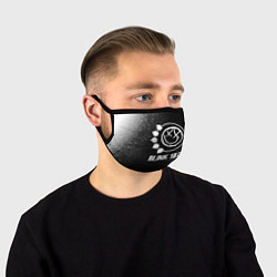 Маска для лица Blink 182 glitch на темном фоне, цвет: 3D-принт