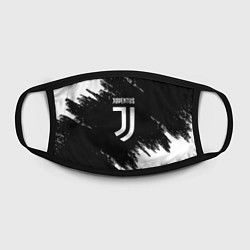 Маска для лица Juventus спорт краски черно белый, цвет: 3D-принт — фото 2