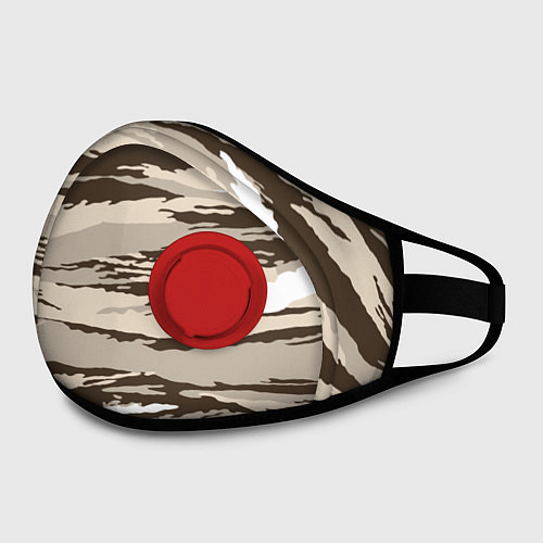Маска с клапаном Камуфляж: коричневый/кремовый / 3D-Красный – фото 2