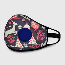 Маска с клапаном Зимние фантазии, цвет: 3D-синий — фото 2