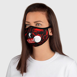 Маска с клапаном CS:GO - Степан, цвет: 3D-белый