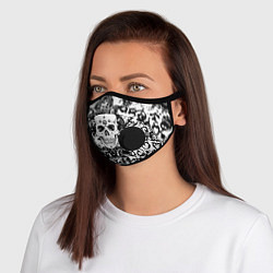 Маска с клапаном Grunge Skull, цвет: 3D-черный