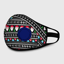Маска с клапаном Узор с Сантой, цвет: 3D-синий — фото 2