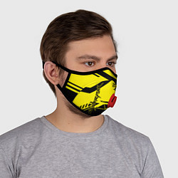 Маска с клапаном Cyberpunk 2077: Yellow Samurai, цвет: 3D-красный — фото 2