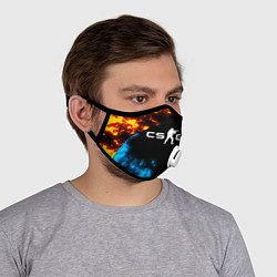 Маска с клапаном CS GO, цвет: 3D-белый — фото 2