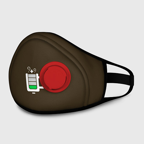 Маска с клапаном Батарейка заряд чашка кофе / 3D-Красный – фото 2
