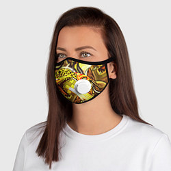 Маска с клапаном CS GO DRAGON LORE, цвет: 3D-белый