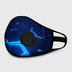 Маска с клапаном 3D ПЛИТЫ NEON STEEL НЕОНОВЫЕ ПЛИТЫ, цвет: 3D-черный — фото 2
