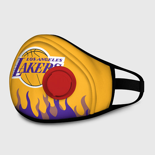 Маска с клапаном LA LAKERS NBA FIRE ЛЕЙКЕРС ОГОНЬ / 3D-Красный – фото 2