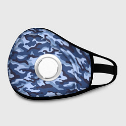 Маска с клапаном Синий Камуфляж Camouflage, цвет: 3D-белый — фото 2
