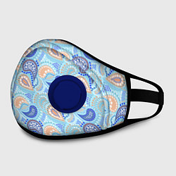 Маска с клапаном Турецкий огурец Turkish cucumber blue pattern, цвет: 3D-синий — фото 2