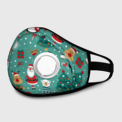 Маска с клапаном Паттерн пингвины северными медведями и оленями, цвет: 3D-белый — фото 2