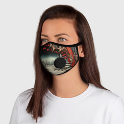 Маска с клапаном Новый год природа, цвет: 3D-черный