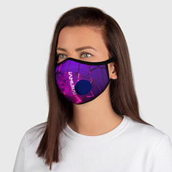 Маска с клапаном Samurai неоновый блоки киберпанк, цвет: 3D-синий