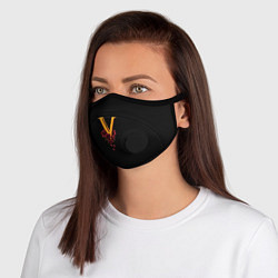 Маска с клапаном Valentinos logo Cyberpunk, цвет: 3D-черный